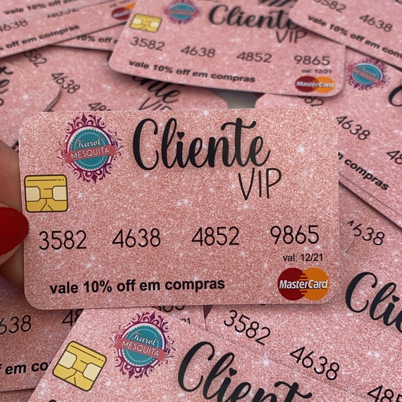 KIT 50 Cartões Cliente Vip Personalizado com sua logo PAPELARIA PERSONALIZADA.