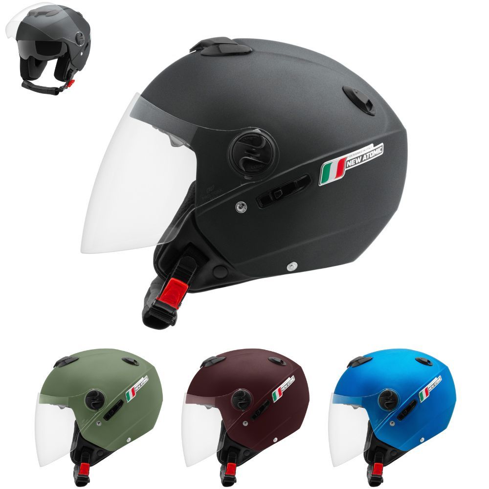 Capacete Moto Aberto New Atomic Elite Masculino Feminino Pro Tork Com Viseira Interna