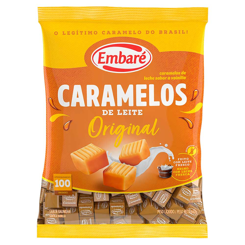 Bala de Caramelo Leite Sabor Baunilha 660g – Embaré Doces Clássicos