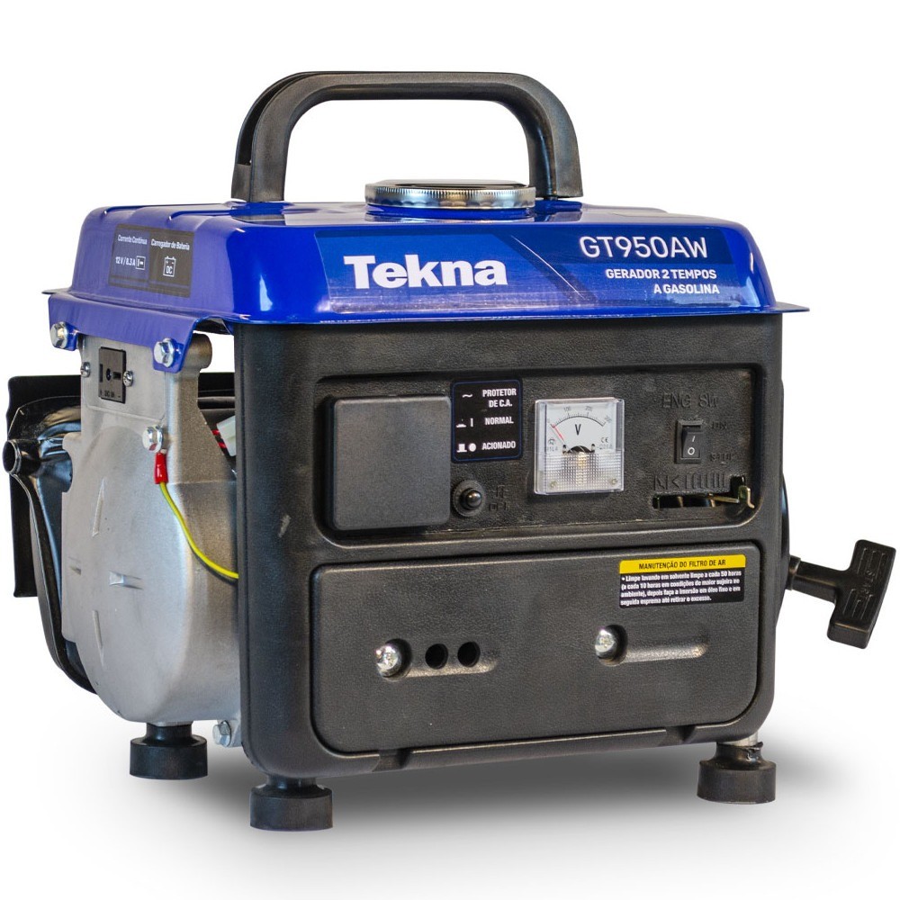 Gerador de energia 0,85 Kva a gasolina partida manual – GT950AW – Tekna