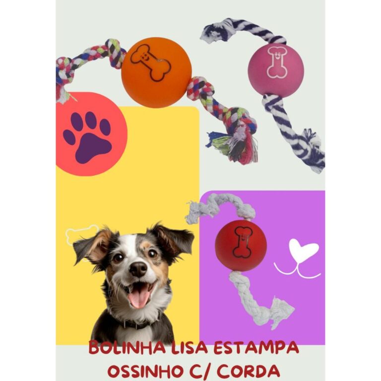 KIT 02 Brinquedos Bolinhas com ESTAMPA OSSINHO COM
