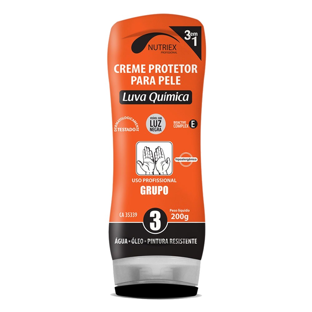Creme Luva Química Protetor de Mãos Grupo 3 200g – Nutriex