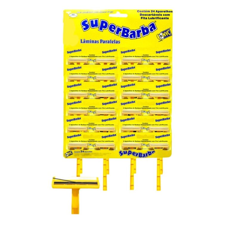 Aparelho Barba Descartavel Amarelo Cartela Com 24 