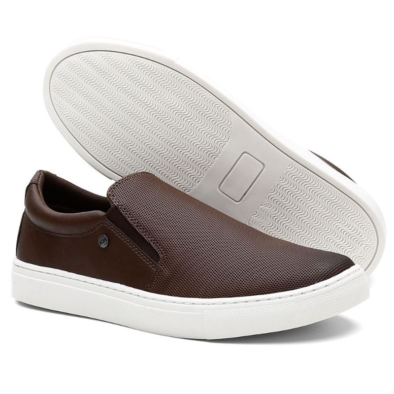Sapatênis Slip On Connect Way Masculino  Confortável, Solado Antiderrapante, Casual para Dia a Dia