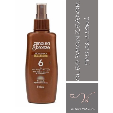 Óleo Bronzeador em Spray Cenoura e Bronze FPS 6 &
