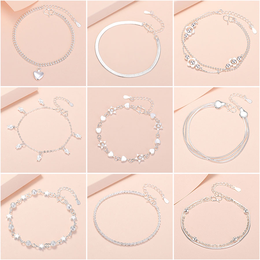 s925 pulseira feminina de prata osso de cobra tornozeleira acessórios de joalheria