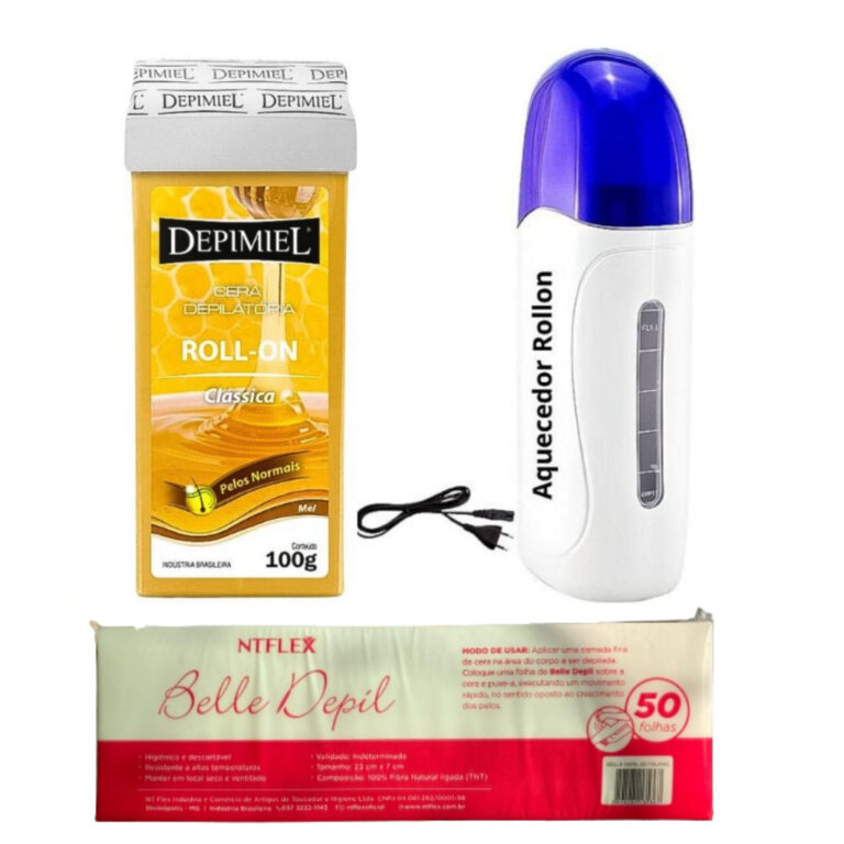 Kit Aquecedor Cera Roll On + Cera Depilatória + P