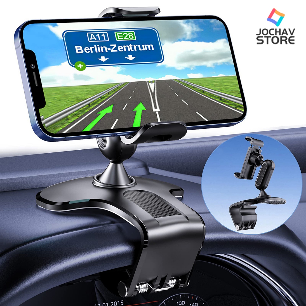 Suporte Para Celular Gps Carro Painel Retrovisor Veicular Universal Rotação 360 Graus Ajustável De T