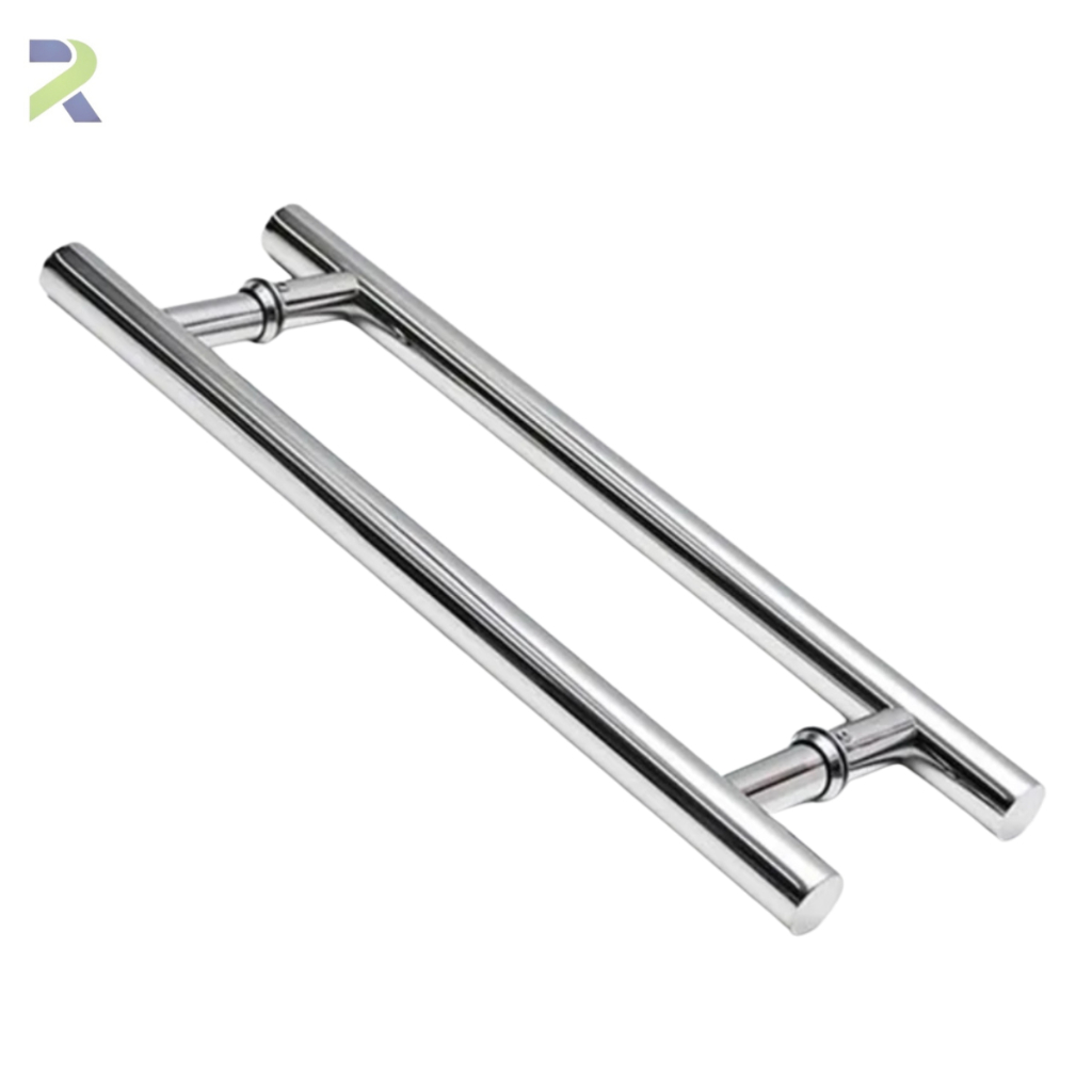 Puxador Tubular Alumínio Porta Madeira Vidro e Pivotante 30cm a 60cm Redondo Acabamento Brilhante