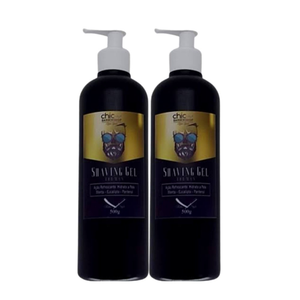 2 Gel Shaving Pra Fazer Barba Pezinho E Navalhado Chichair 500gr