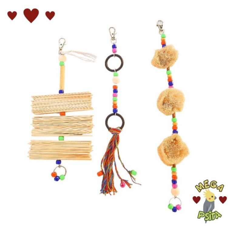 Brinquedo Kit 3 Penduricalhos Mordedor Calopsita, 