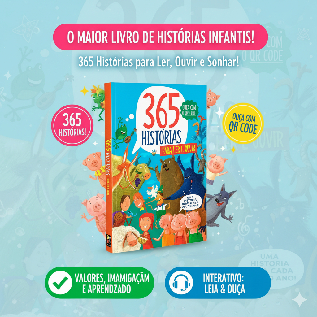 365 Histórias Para Ler e Ouvir / Ouça com QR Code / Espiral