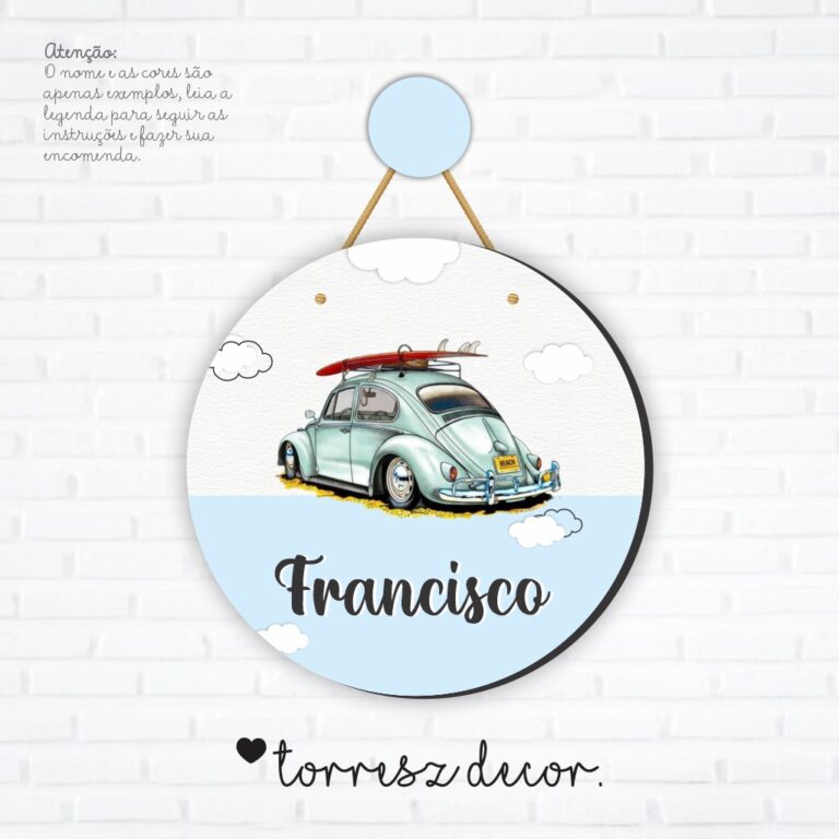 Porta Maternidade Flâmula Fusca Carro 2D 6mm
