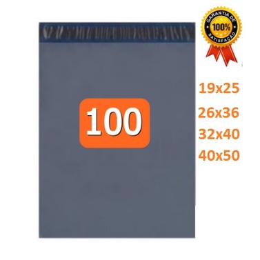 Kit 100 Unidades Envelope De Segurança Cinza Aba 