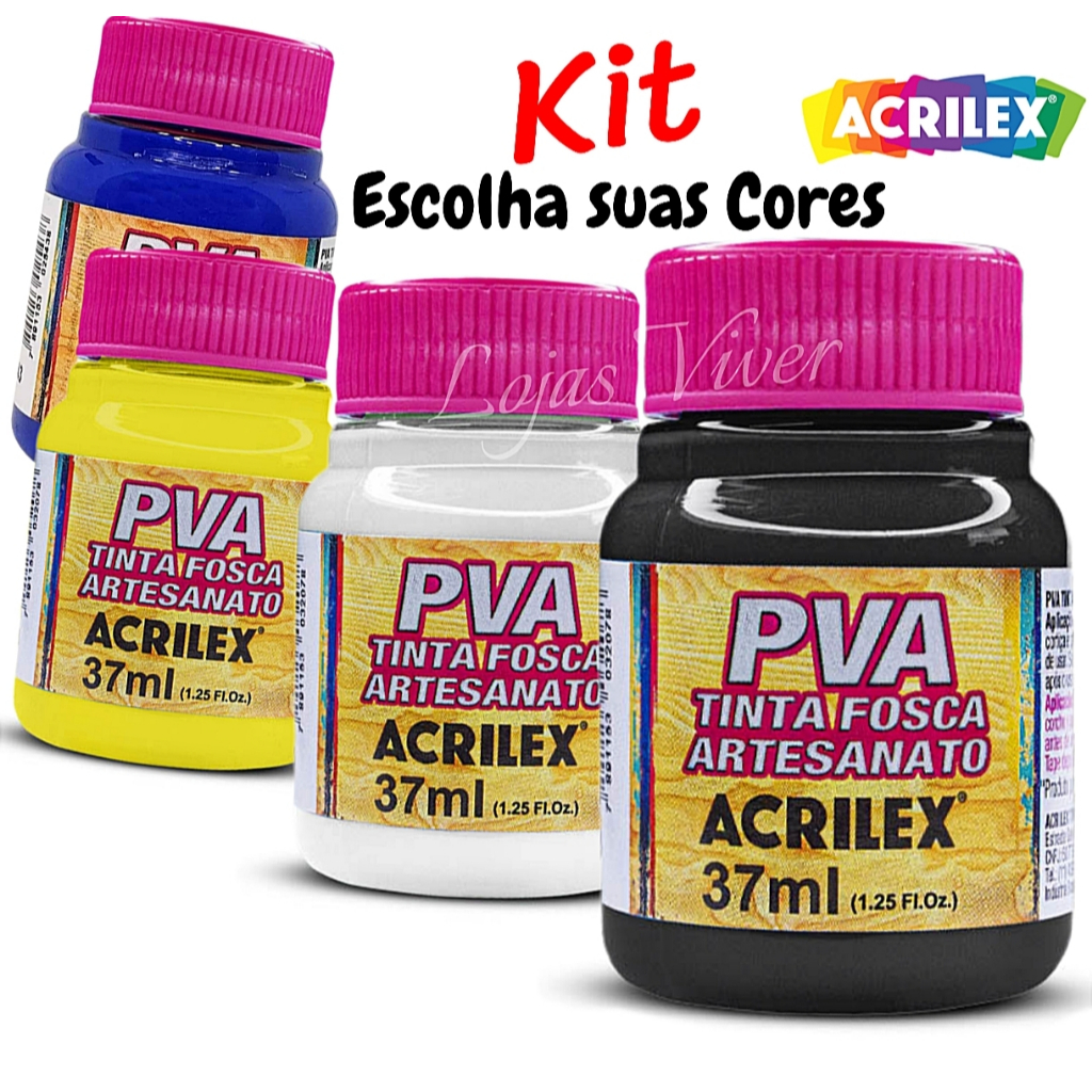 TINTA  PVA Fosca Artesanato UNIDADE OU KIT COM 37ML-ACRILEX