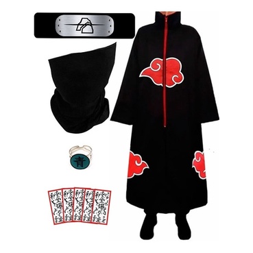 Manto Akatsuki + Bandana E Anel Deidara + Balaclav