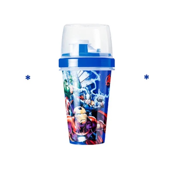Garrafa Copo Infantil Com Tampa Avengers Vingadore