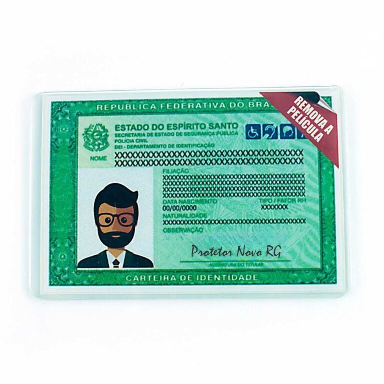 Capa Porta Acrílico Novo Rg Carteira Identidade K