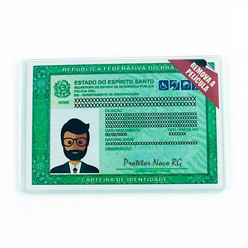 Capa Porta Acrílico Novo Rg Carteira Identidade Kit 200 Und