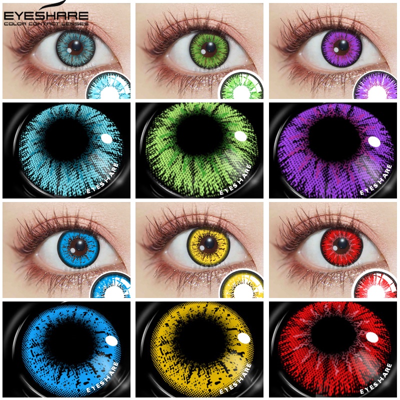 EYESHARE Cosplay Cor Contato Lentes 1 Par Lente Colorida Linda Pupil Anual Cosméticos Colorido Olhos