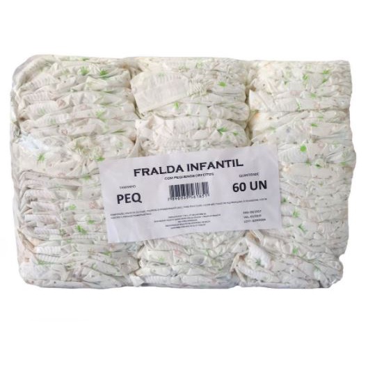 Fralda Infantil Com Pequenos Defeitos  30 a 60 Uni