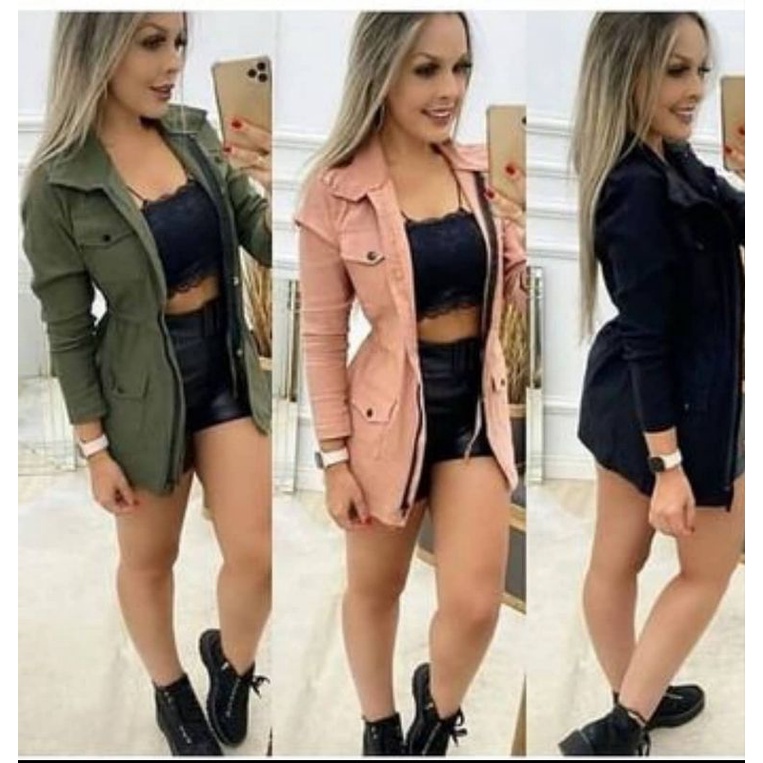 PARKA Casaco Feminino Bengaline Sobretudo Jaqueta 