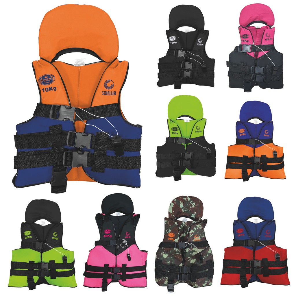 Colete Salva Vidas Boia Infantil Piscina Colorido 10 15 20 30 40 e 50kgs