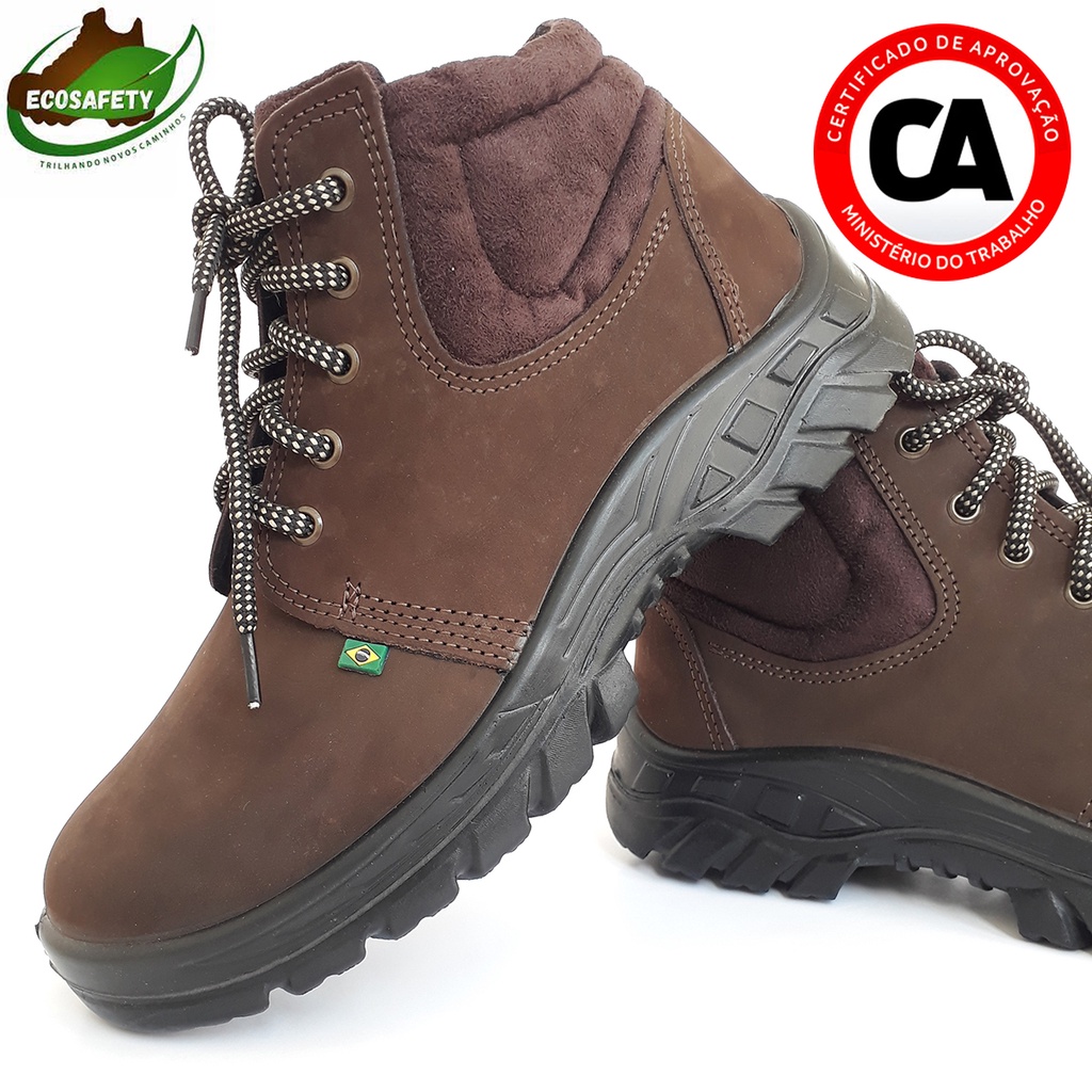 Botina bota De Segurança Nobuck Bico De Pvc ecosafety CA Epi