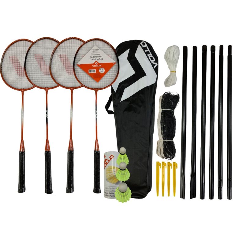 Vollo Sports Kit Badminton VB004 4 Raquetes, 3 Pet