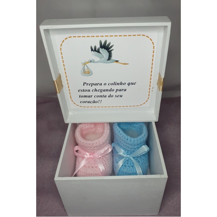 Caixa Revelação de Gravidez Mdf/ com sapato