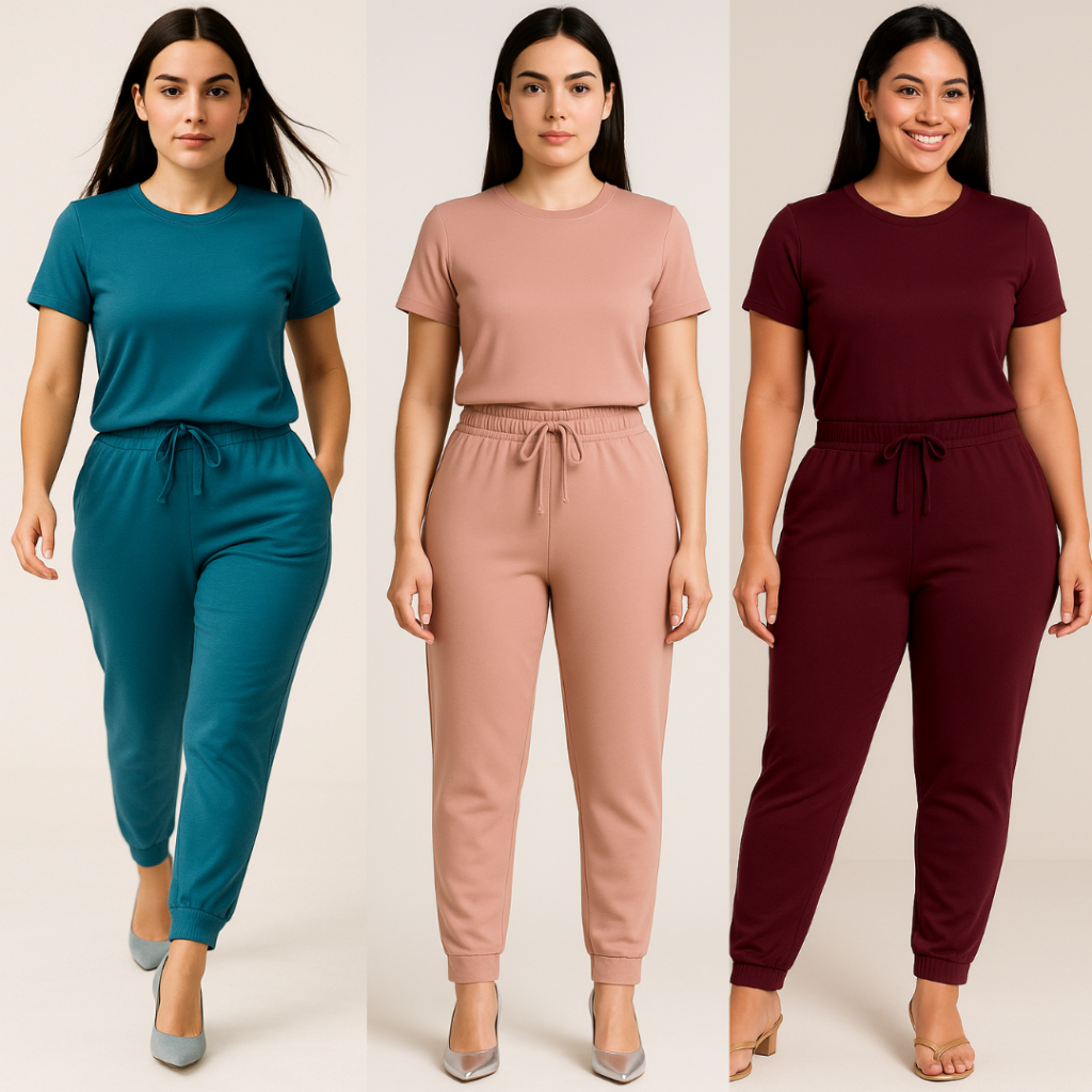 Conjunto Em Suede Light Calça Jogger Blusa Básica Confortável Enfermagem Fardamento Vendedora Esteti