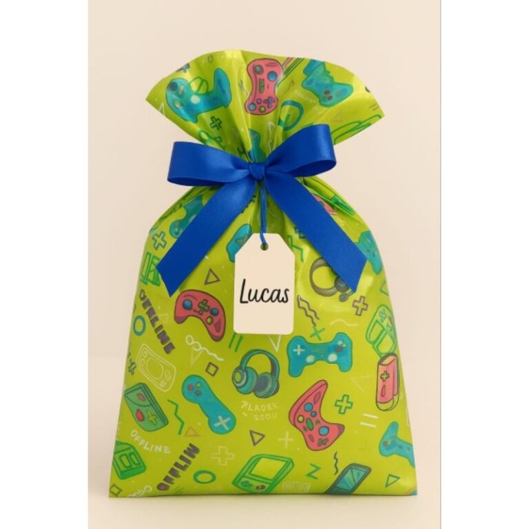 50 sacos para presente metalizados cores neutras p