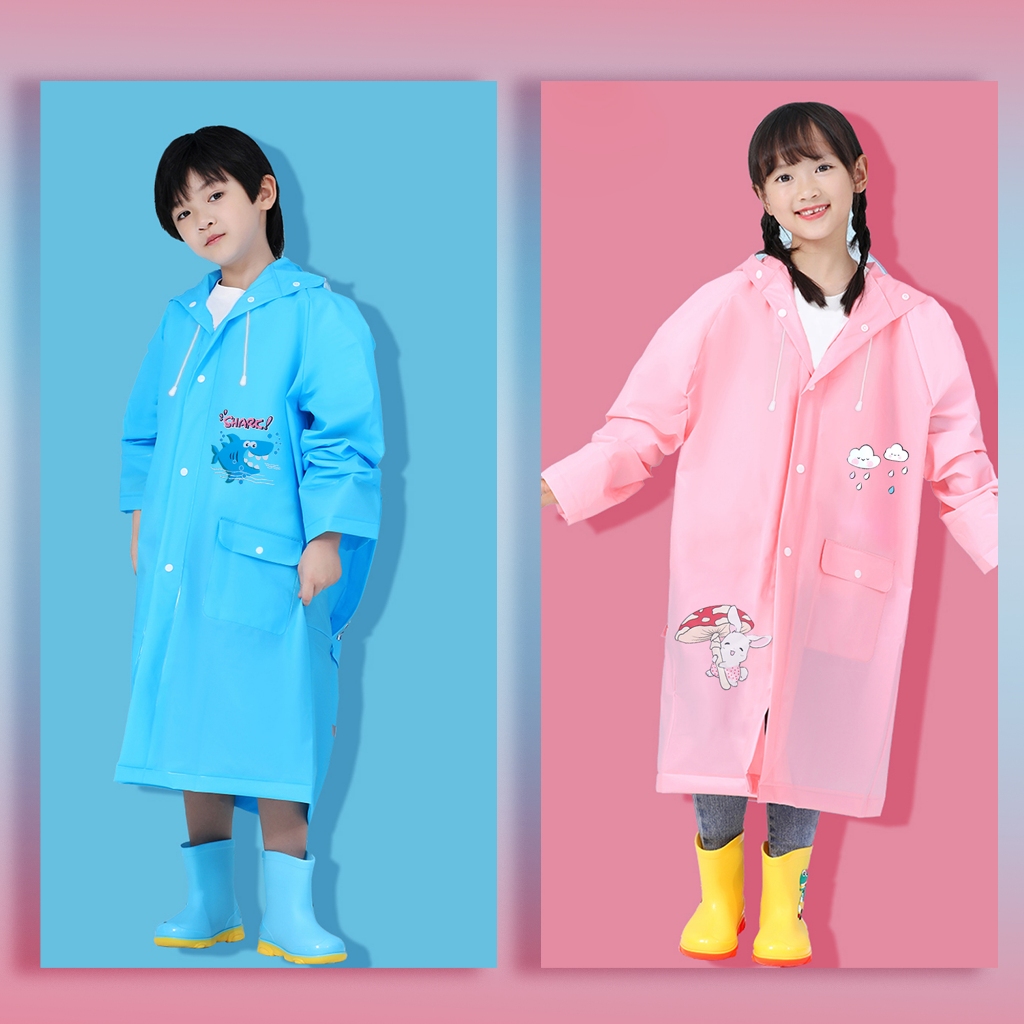 Oferta por tempo limitadoCapa de chuva poncho infantil menino menina com capuz e bolsos PVC IN197A