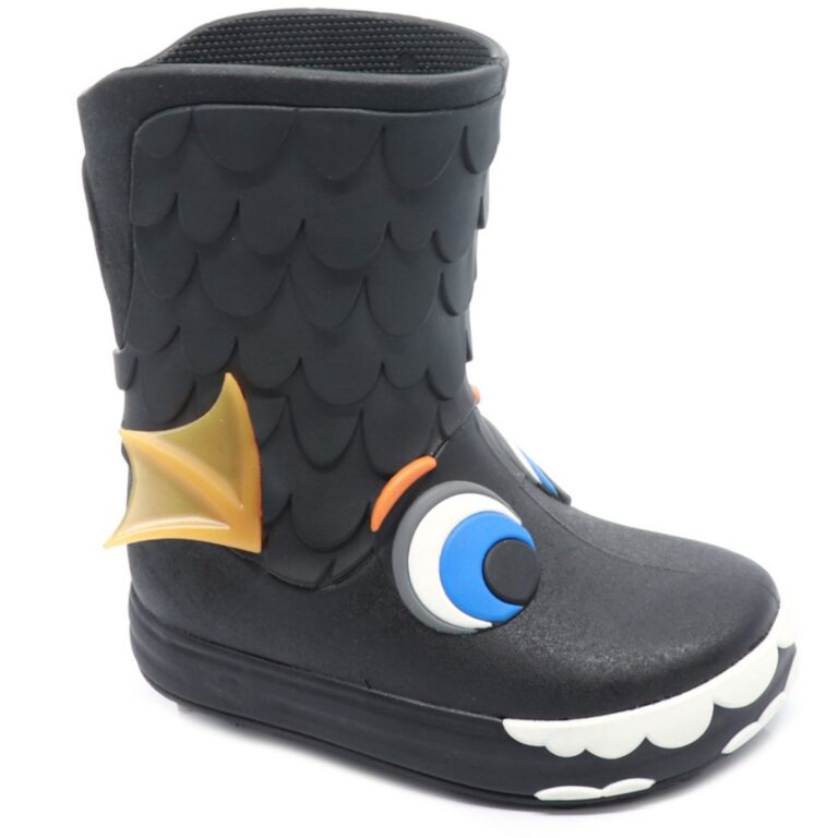 Galocha Bota Infantil Plugt Menino Dragão Preto L