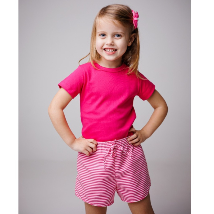 Blusa Feminina Infantil Manga Curta