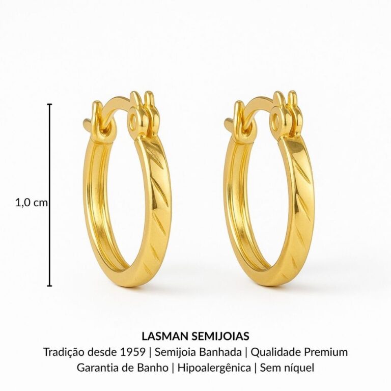 Brinco Argolinha Infantil Com Fecho Estampada Anti