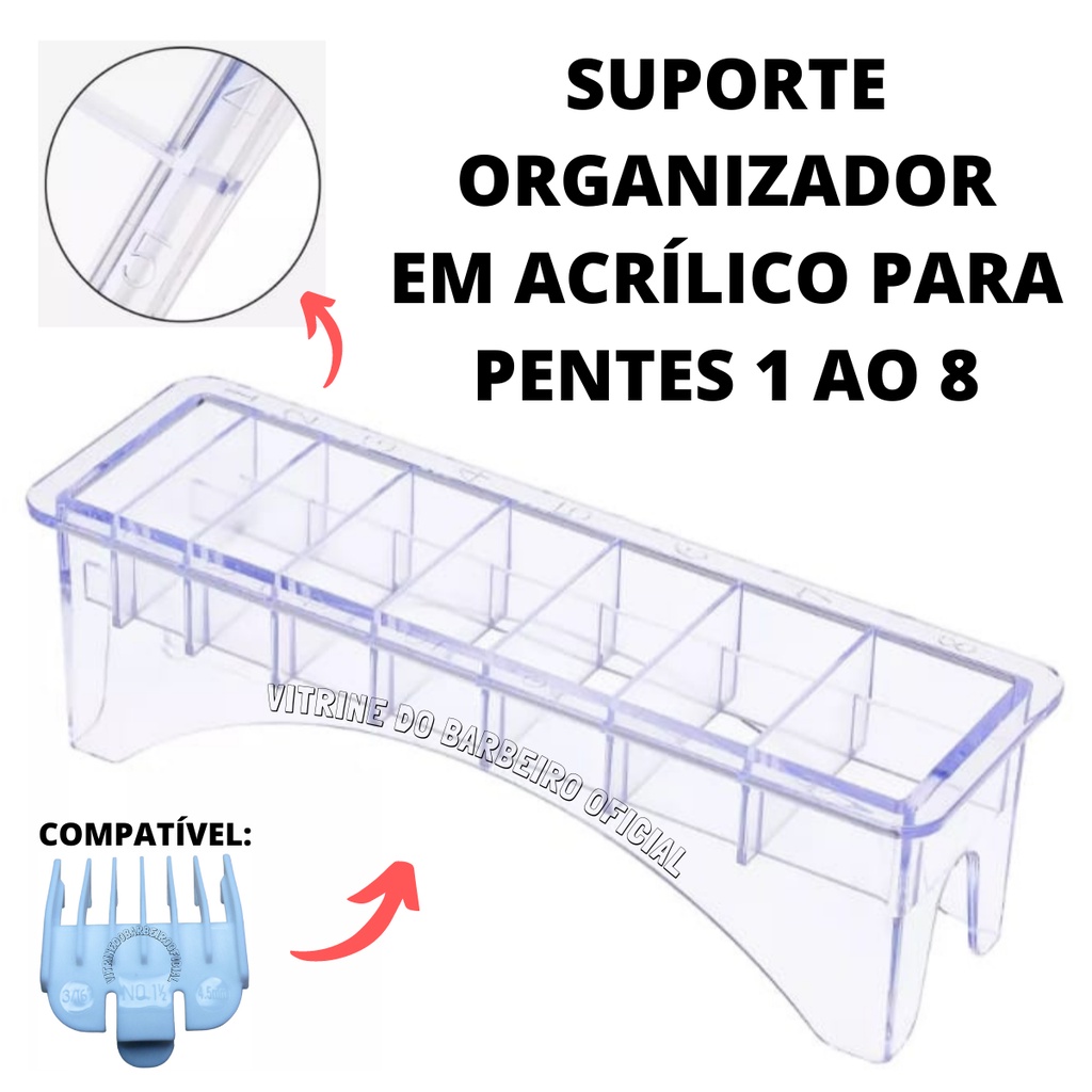 Suporte Organizador Porta Pentes P/ 8 Pentes Profissional