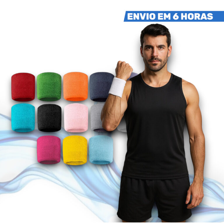 01x Munhequeira Toalha Pulso Cores Algodão Unisse