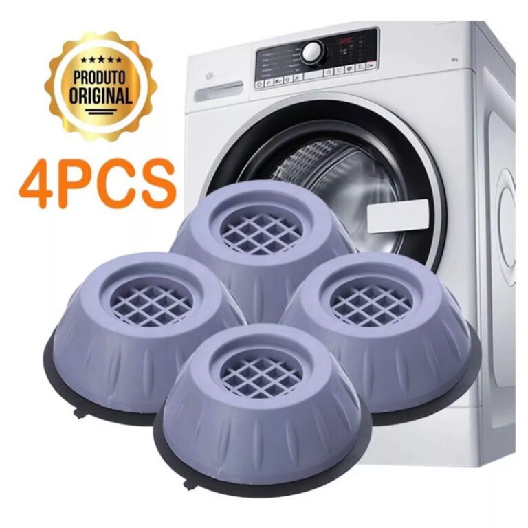 Kit 4 Suporte Pé Máquina Lavar Regulador Calço 