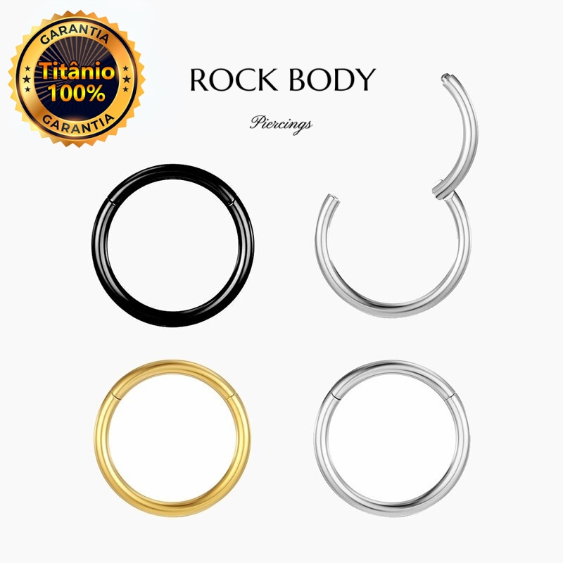 Piercing Argola Segmento Articulado Titânio | Helix, Septo, Rook, Conch e Outros Piercing Titânio Ar