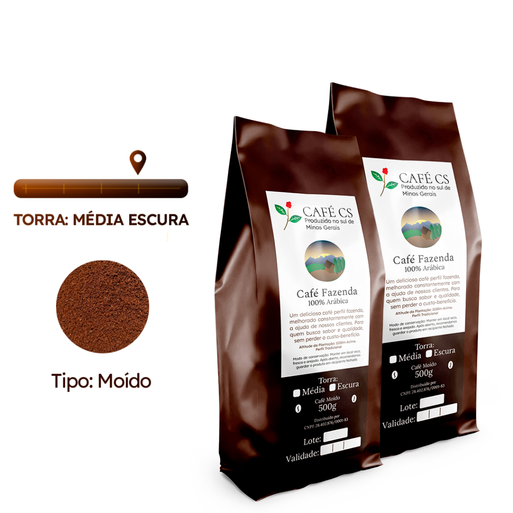 Café 100% Arábica | Artesanal | Moído (Torra Escura)
