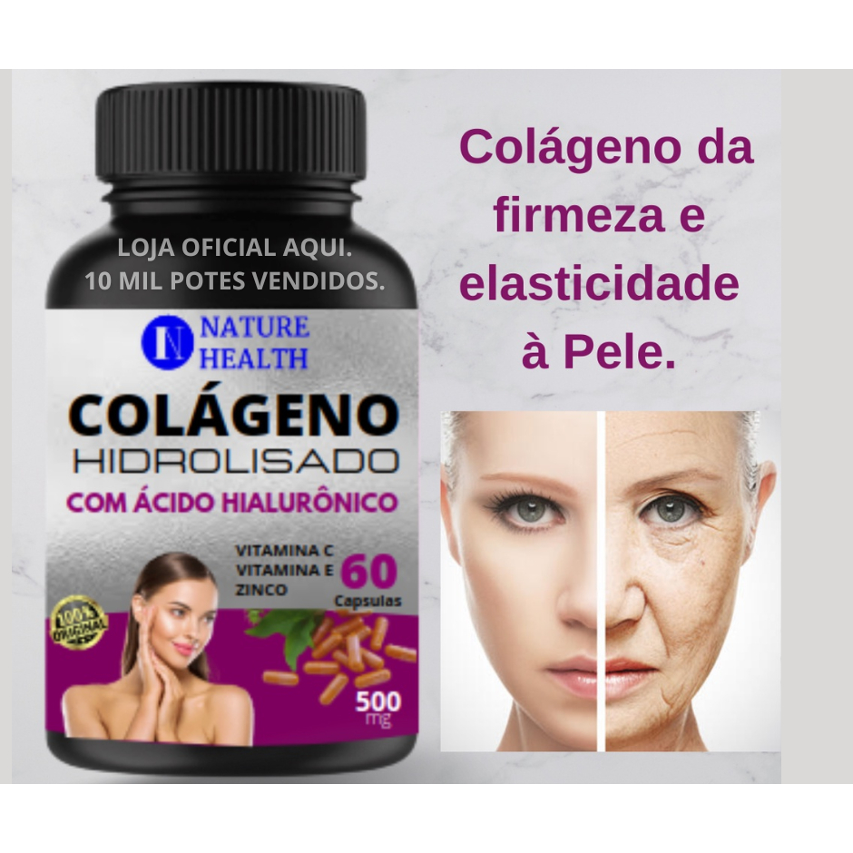 COLÁGENO HIDROLISADO COM ÁCIDO HIALURÔNICO – Com Vitamina C, Vitamina E e Zinco