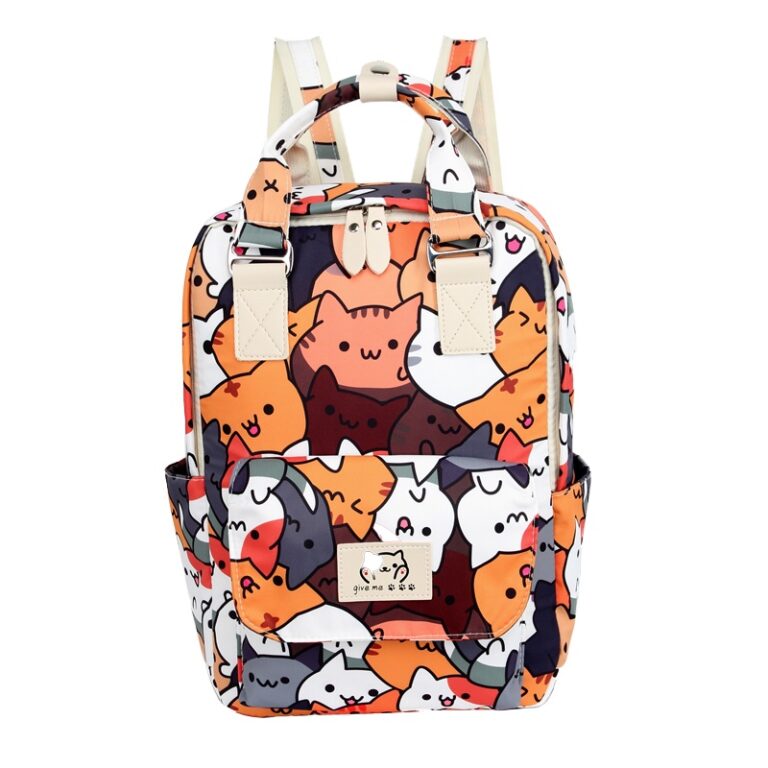 Mochila Feminina Coreana Escolar juvenil Gato Anim