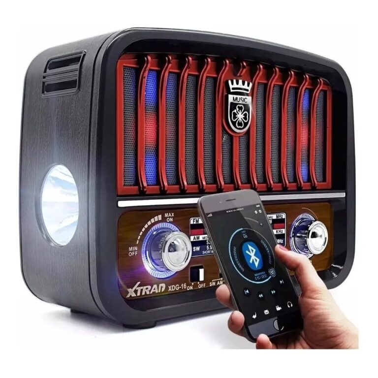 Rádio Retrô Portátil Vintage Bluetooth Fm Am Sw