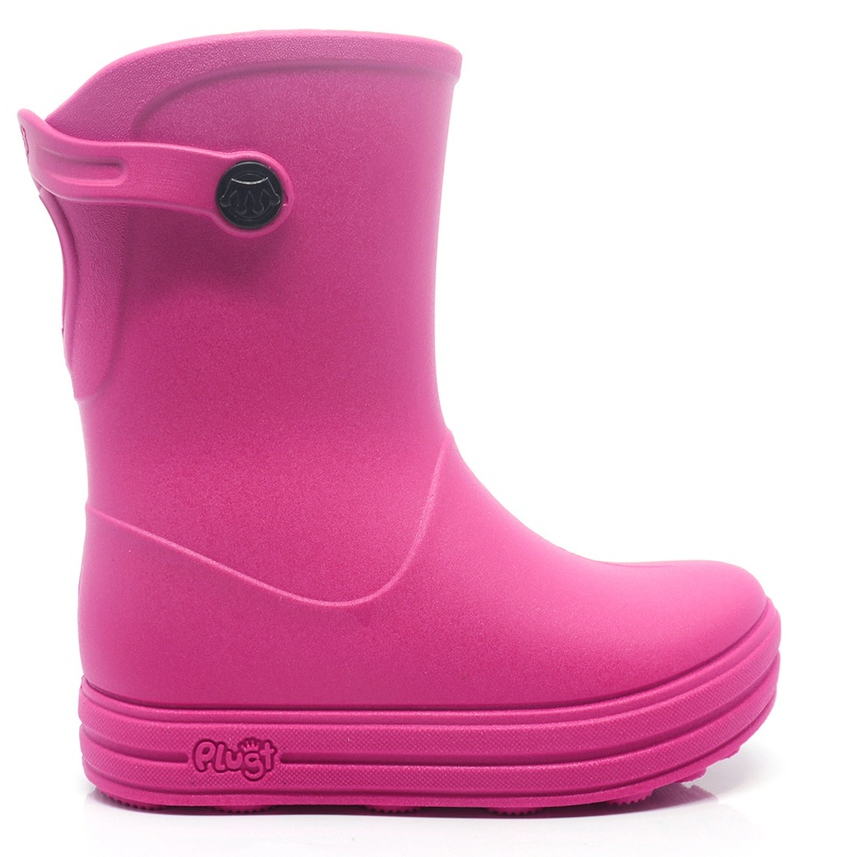 Galocha Bota Infantil Plugt Menina Básica Leve Confortável Impermeável Antiderrapante Rosa Pink