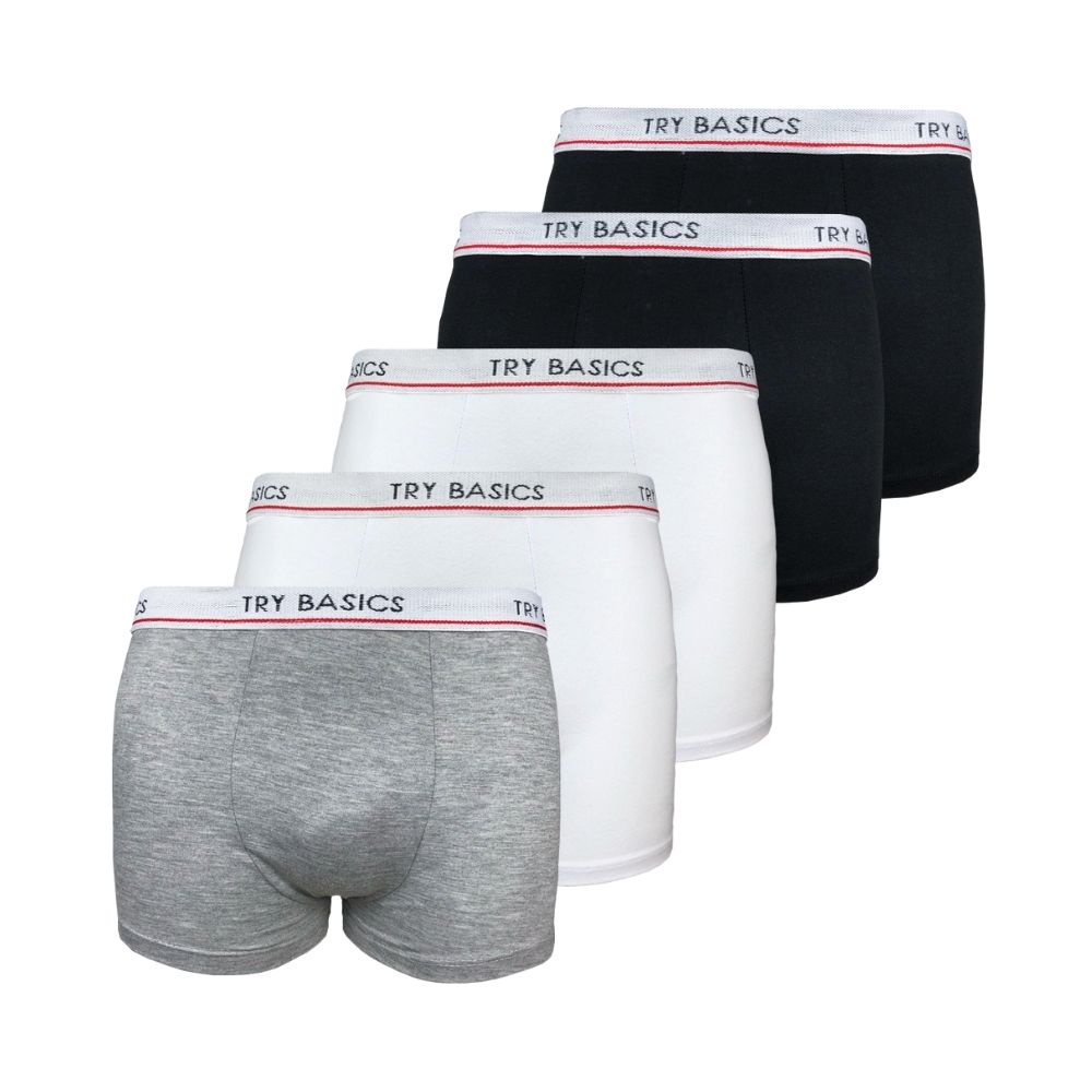 Kit 5 Cuecas Boxer Infantil Box Algodão Cotton New Basic Conforto Promoção