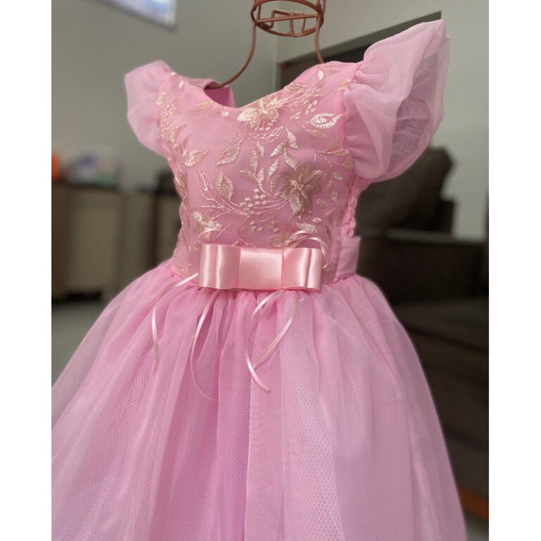Vestido Escaline de festa bebe batismo casamento a