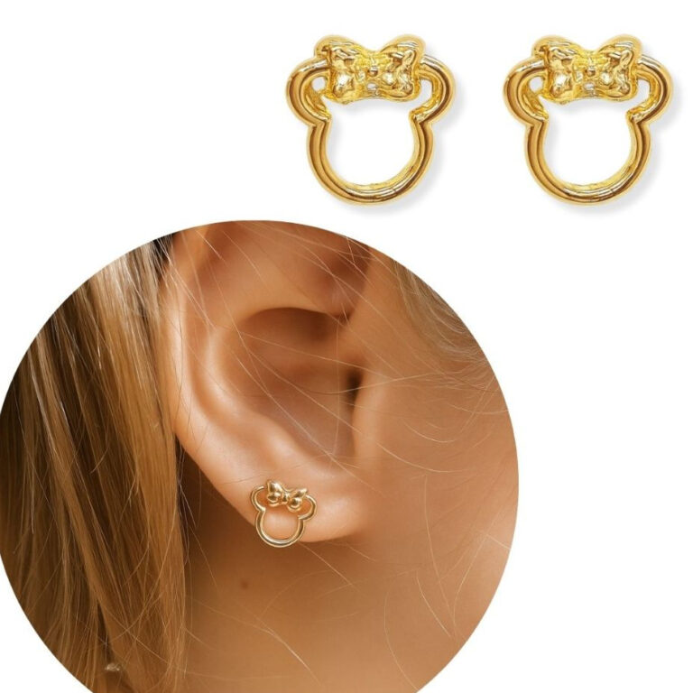 Brinco Infantil Minnie Antialérgico Folheado A ou