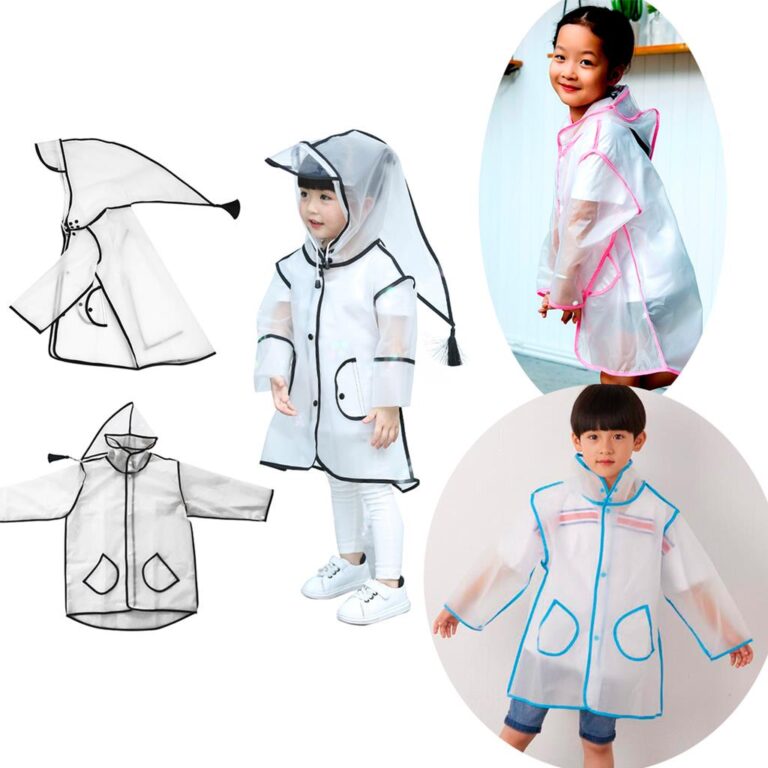 Capa de Chuva com Touca Transparente Infantil M G 