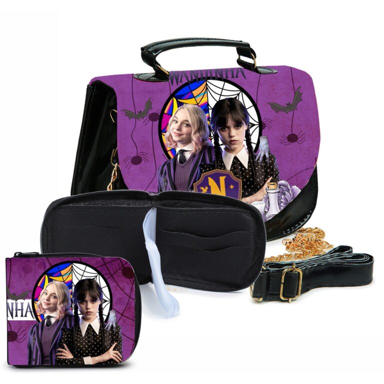 Kit Infantil Bolsinha Luxo Com Carteira Wandinha A